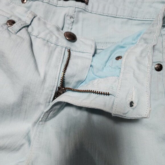 Tru Luxe Pastel Mint Green Embellished Skinny Capri Jeans - Picture 4 of 6